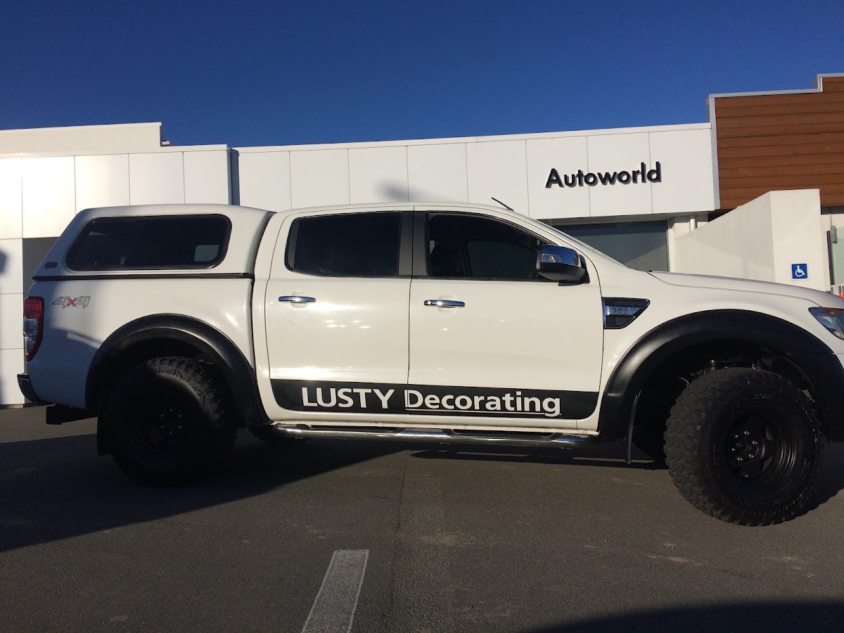 Lusty Decorating signwritten Ford Ranger work ute